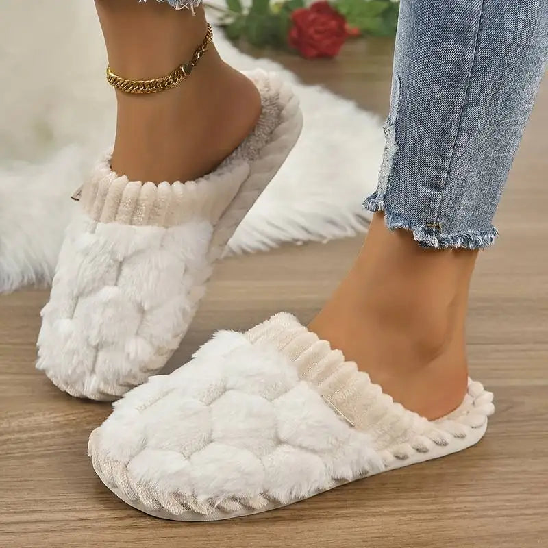 Two Tone Fluffy Slippers