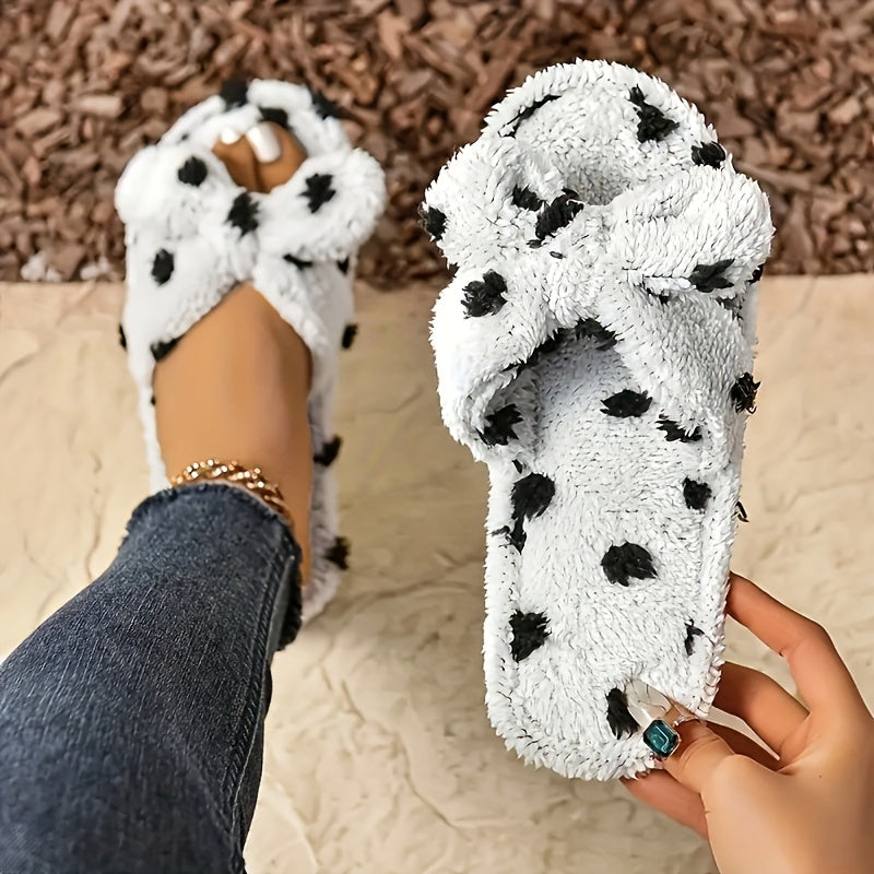Plush Polka Slippers