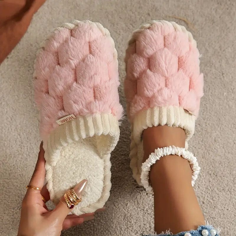 Two Tone Fluffy Slippers