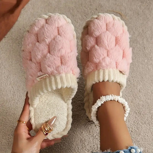 Two Tone Fluffy Slippers
